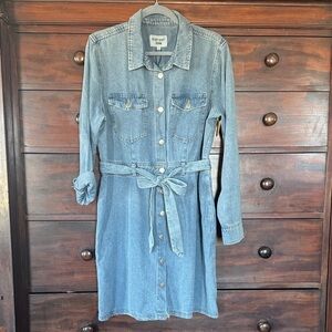 Velvet Heart Blue Long Sleeve Denim Dress